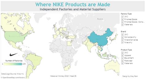 nike manufacturing plants map